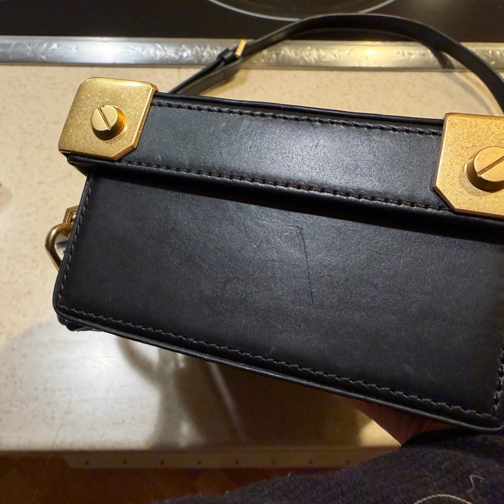 MCM Black Logo Trunk Crossbody with Gold Hardware - Picture 8 of 10